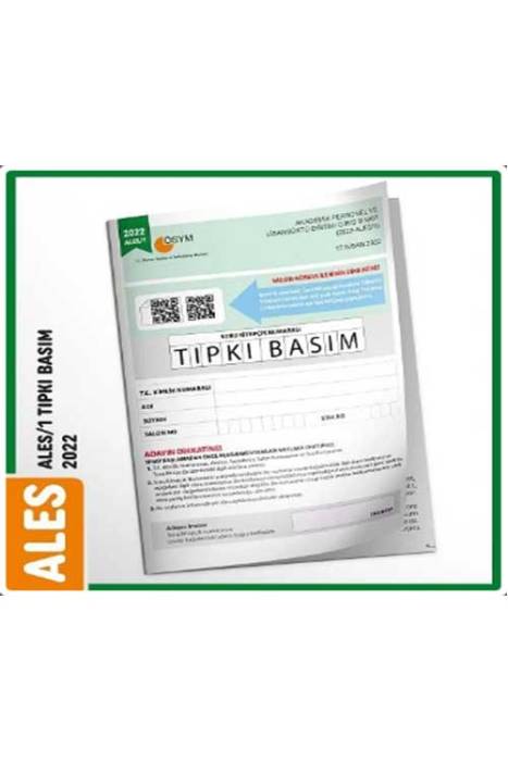 ALES 2022/1 Sınavı Tıpkı Basım Türkiye Geneli Deneme Çözümlü İnformal Yayınları