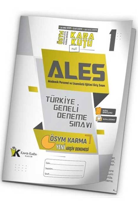 ALES Kara Kutu Türkiye Geneli Deneme 1. Kitapçık Dijital Çözümlü İnformal Yayınları