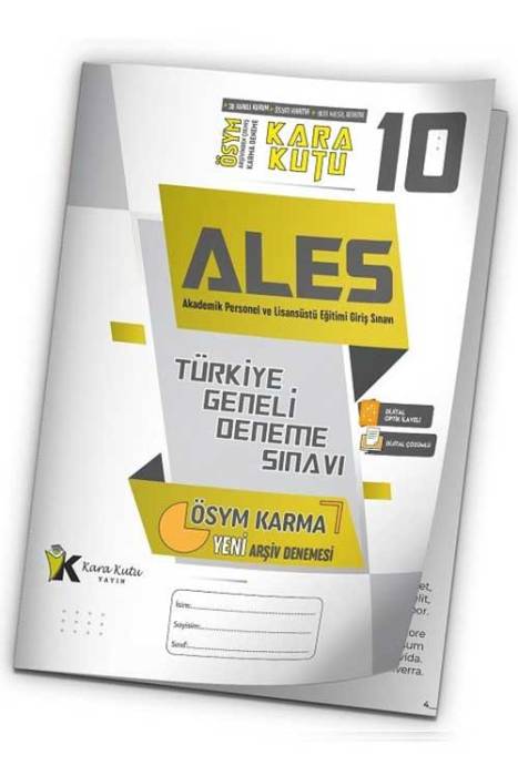 ALES Kara Kutu Türkiye Geneli Deneme 10. Kitapçık Dijital Çözümlü İnformal Yayınları