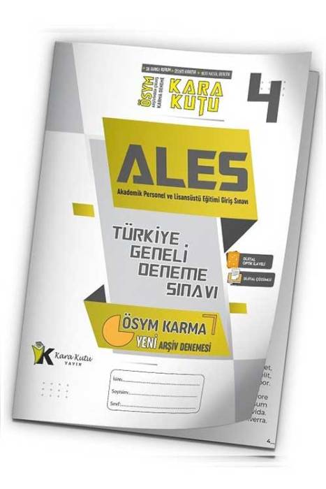 ALES Kara Kutu Türkiye Geneli Deneme 4. Kitapçık Dijital Çözümlü İnformal Yayınları