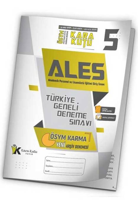 ALES Kara Kutu Türkiye Geneli Deneme 5. Kitapçık Dijital Çözümlü İnformal Yayınları