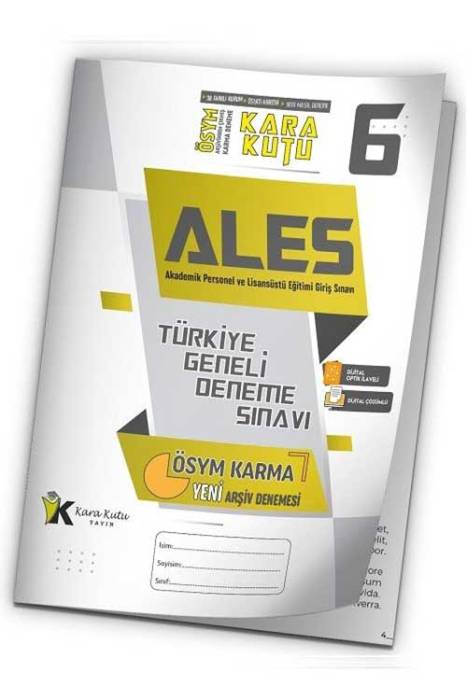 ALES Kara Kutu Türkiye Geneli Deneme 6. Kitapçık Dijital Çözümlü İnformal Yayınları