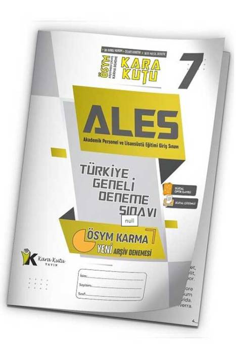 ALES Kara Kutu Türkiye Geneli Deneme 7. Kitapçık Dijital Çözümlü İnformal Yayınları