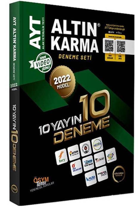 Altın Karma 2022 Model AYT 10 Yayın 10 Deneme Seti Altın Karma Yayınları