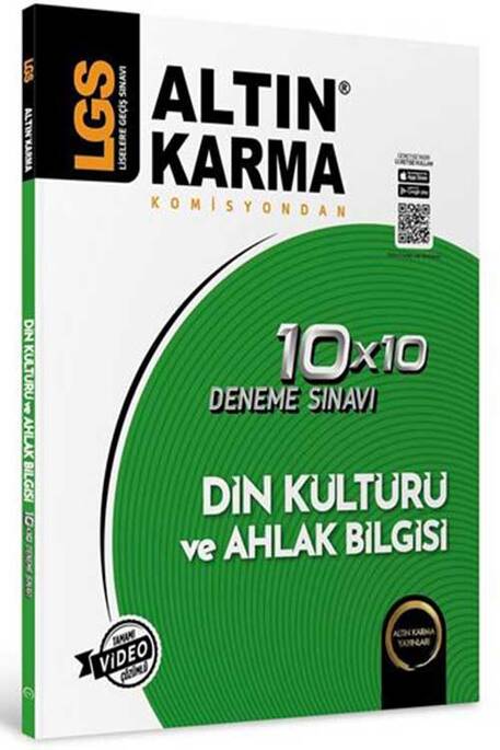 Altın Karma 8. Sınıf LGS Din Kültürü ve Ahlak Bilgisi 10x10 Deneme Altın Karma Yayınları