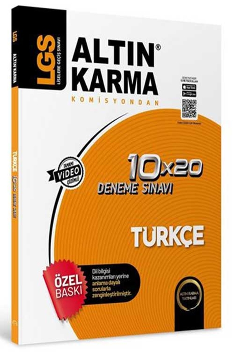 Altin Karma 8 Sinif Lgs Turkce 10x20 Deneme Altin Karma Yayinlari 2021 Lgs Turkce Deneme Deneme Sinavlari Altin Karma Yayinlari Altin Karma Komisy