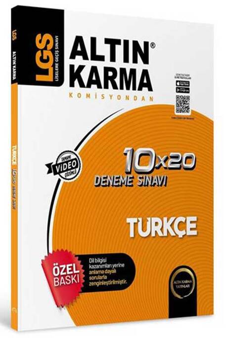 Altın Karma 8. Sınıf LGS Türkçe 10x20 Deneme Altın Karma Yayınları