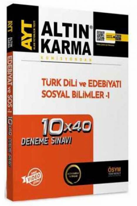 Altın Karma AYT Türk Dili ve Edebiyatı Sosyal Bilimler 1 10x40 Deneme Sınavı Altın Karma Yayınları