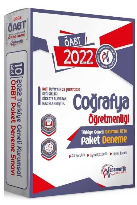 Anamorfik 2022 ÖABT Coğrafya Öğretmenliği Türkiye Geneli 10 Deneme Dijital Çözümlü