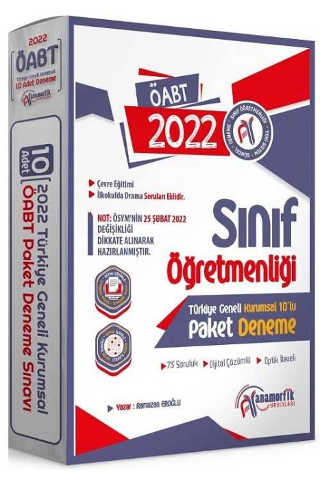 Anamorfik 2022 ÖABT Sınıf Öğretmenliği Türkiye Geneli 10 Deneme Dijital Çözümlü