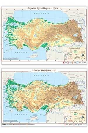 Ankara Türkiye Fiziki Haritası (Yazılabilir - Silinebilir ) Ankara Yayıncılık