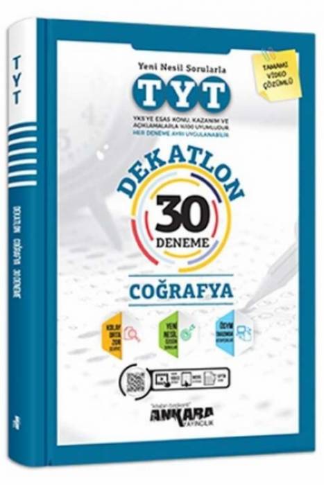 Ankara TYT Coğrafya Dekatlon 30 Deneme Ankara Yayıncılık