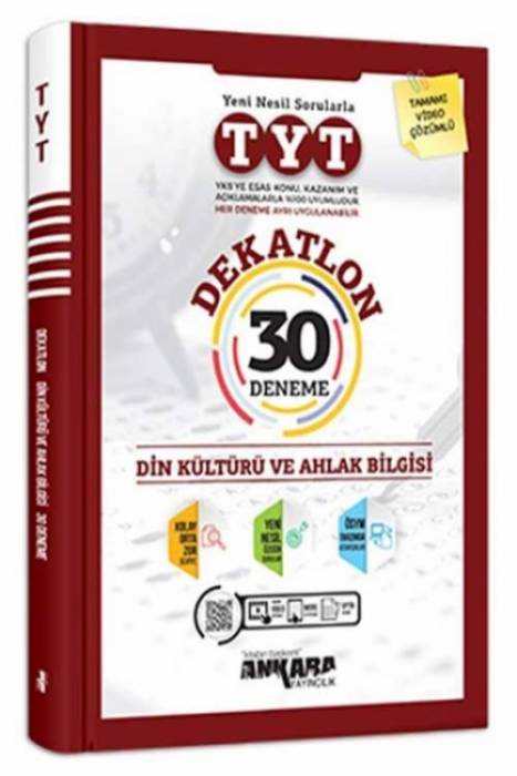 Ankara TYT Din Kültürü ve Ahlak Bilgisi Dekatlon 30 Deneme Ankara Yayıncılık