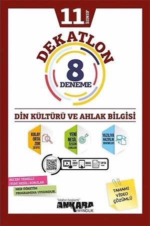 Ankara Yayıncılık 11. Sınıf Din Kültürü ve Ahlak Bilgisi Dekatlon 8 Deneme Ankara Yayıncılık