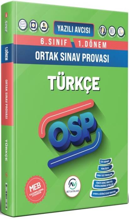 Av Akıllı Versiyon Yayınları 6. Sınıf Türkçe 1. Dönem OSP Orta Sınav Provası