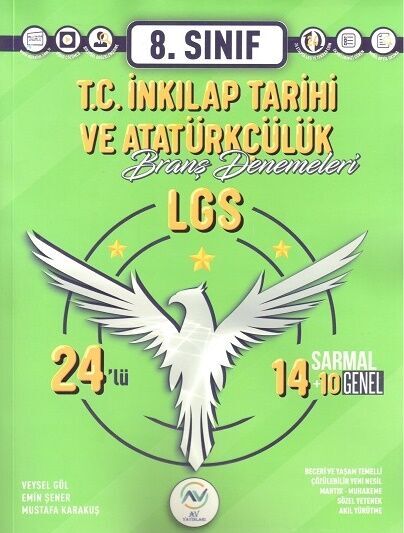  8. Sınıf LGS T.C. İnkılap Tarihi ve Atatürkçülük 24 lü Branş Deneme Av Akıllı Versiyon Yayınları