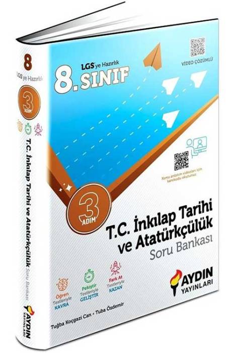Aydın 8. Sınıf LGS T.C İnkılap Tarihi ve Atatürkçülük Üç Adım Soru Bankası Aydın Yayınları