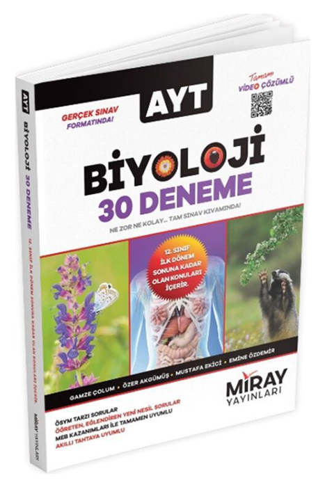 AYT Biyoloji 30 Deneme Özel Baskı Miray Yayınları