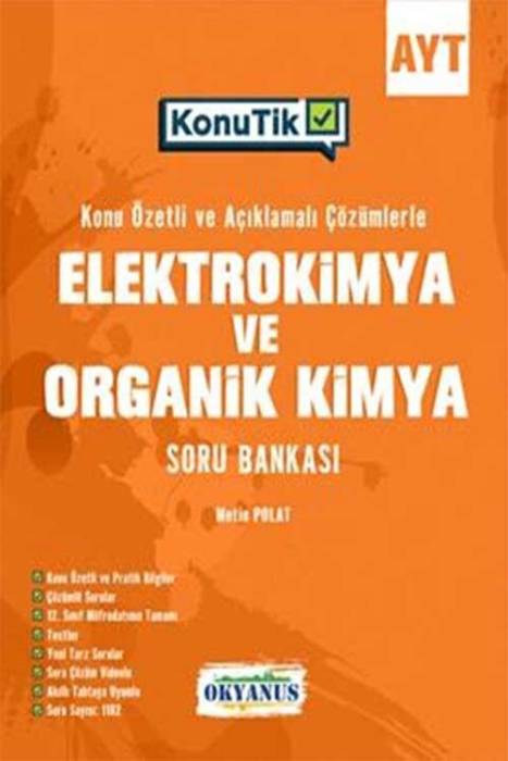 AYT KonuTik Elektrokimya ve Organik Kimya Soru Bankası Okyanus Yayınları
