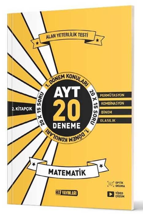 AYT Matematik 20'Li İlk Dönem Deneme 2. Kitap Hız Yayınları