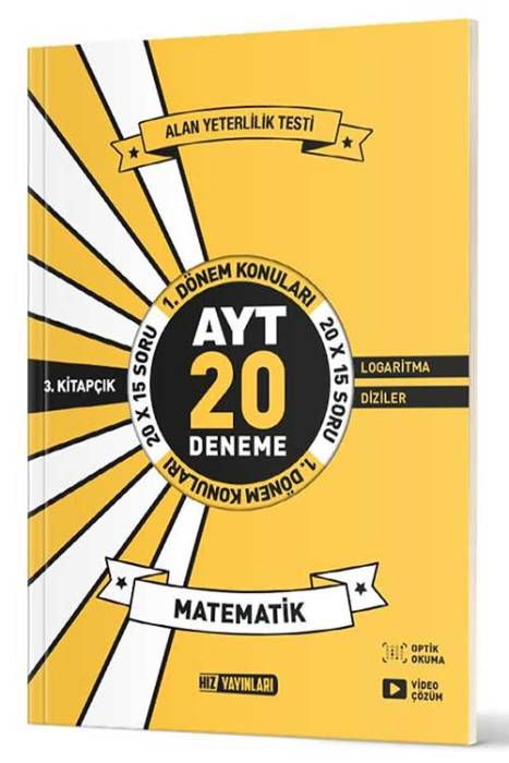AYT Matematik 20'Li İlk Dönem Deneme 3. Kitap Hız Yayınları