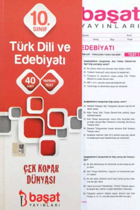 Başat 10. Sınıf Türk Dili ve Edebiyatı 40 Yaprak Test Başat Yayınları