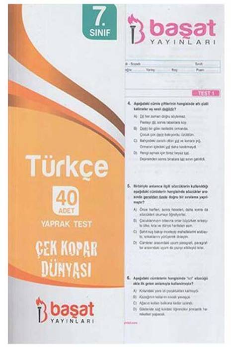 Başat 7. Sınıf Türkçe 40 Yaprak Test Başat Yayınları