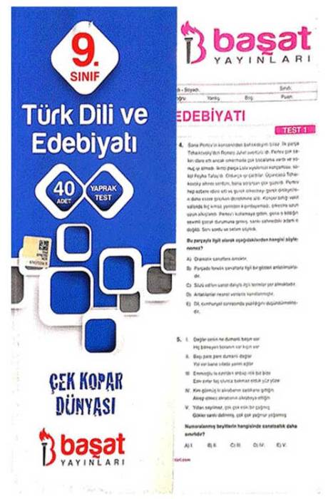 Başat 9. Sınıf Türk Dili ve Edebiyatı 40 Yaprak Test Başat Yayınları