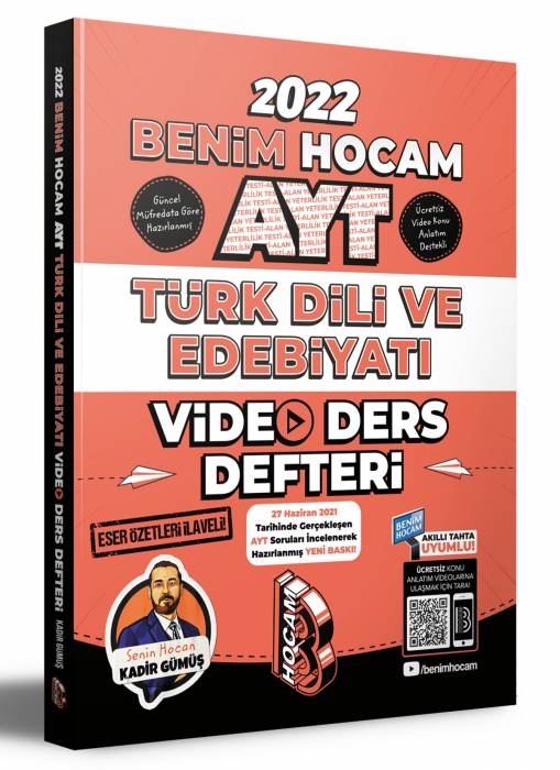 Benim Hocam 2022 AYT Türk Dili ve Edebiyatı Video Ders Defteri Benim Hocam Yayınları
