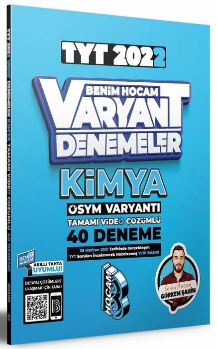 Benim Hocam 2022 YKS TYT Kimya Varyant 40 Deneme - Görkem Şahin Benim Hocam Yayınları