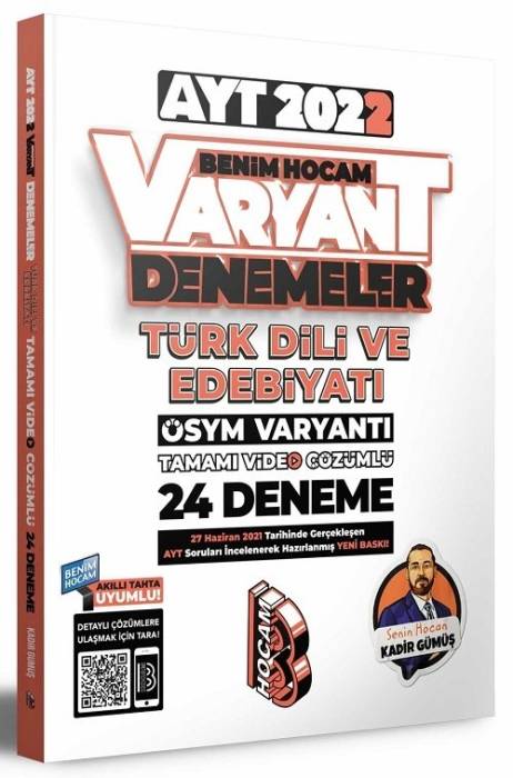 Benim Hocam 2022 YKS AYT Türk Dili ve Edebiyatı Varyant 24 Deneme Video Çözümlü Benim Hocam Yayınları