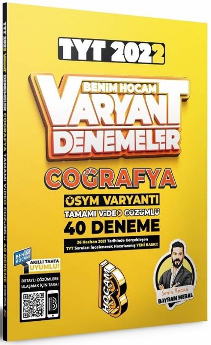 Benim Hocam 2022 YKS TYT Coğrafya Varyant 40 Deneme Video Çözümlü - Bayram Meral Benim Hocam Yayınları