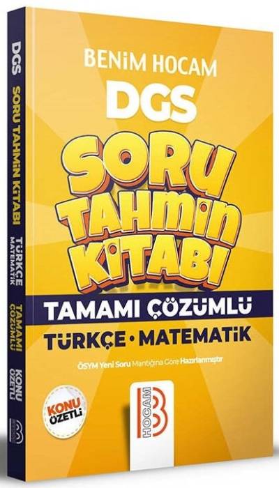 Benim Hocam DGS Türkçe Matematik Soru Tahmin Kitabı Soru Bankası Çözümlü Benim Hocam Yayınları
