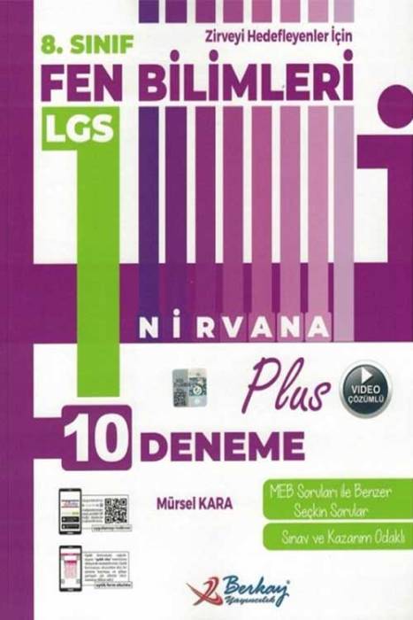 Berkay 8. Sınıf LGS Fen Bilimleri Nirvana Plus 10 Deneme Berkay Yayıncılık