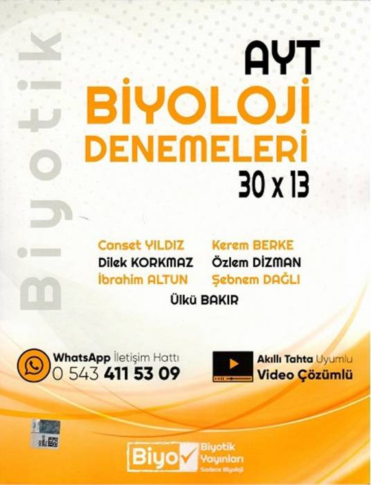 Biyotik AYT Biyoloji Biyotik 30 x 13 Denemeleri Biyotik Yayınları