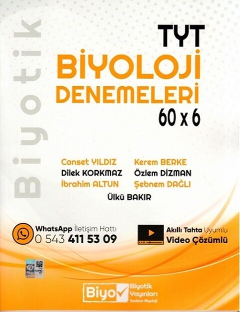 Biyotik TYT Biyoloji Biyotik 60 x 6 Denemeleri Biyotik Yayınları