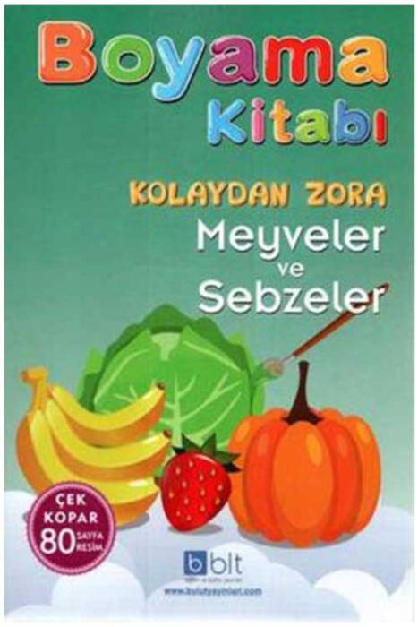 Boyama Kitabı Kolaydan Zora Meyveler ve Sebzeler Bulut Eğitim ve Kültür Yayınları