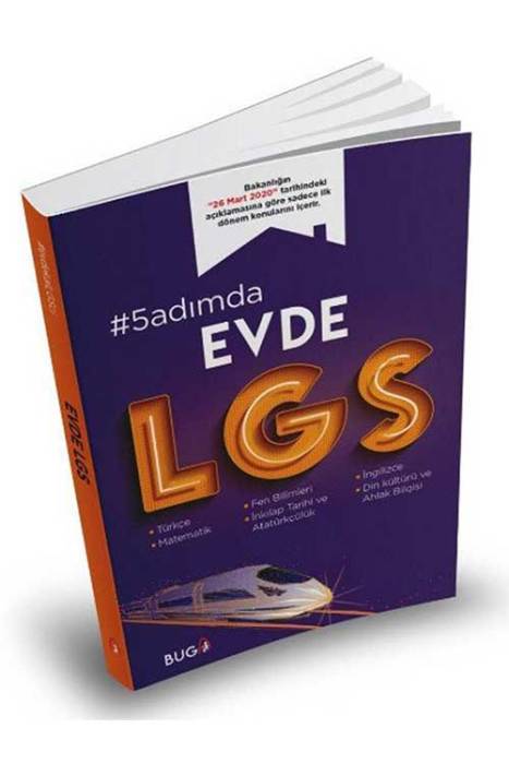 Buga 8. Sınıf LGS 5 Adımda Evde Konu Denemeleri Buga Yayınları
