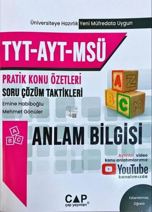 Çap TYT AYT MSÜ Anlam Bilgisi Konu Özetli Soru Çözüm Taktikleri Çap Yayınları