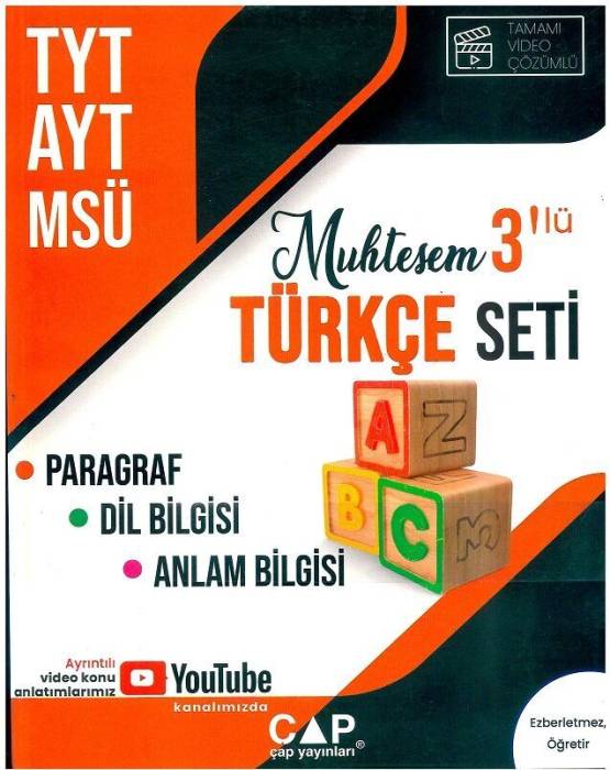 Çap TYT AYT MSÜ Muhteşem 3 lü Türkçe Seti Çap Yayınları 