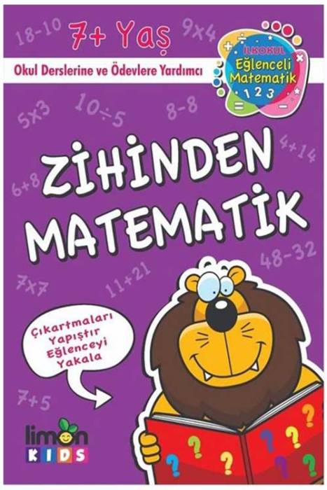 Çıkartmalı Zihinden Matematik-İlk Okul Eğlenceli Matematik Limon Kids