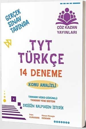 Çöz Kazan TYT Türkçe Konu Analizli 14 Deneme Video Çözümlü Çöz Kazan Yayınları