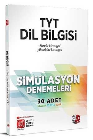 3D YKS TYT Dil Bilgisi Simülasyon 30 Deneme 3D Yayınları