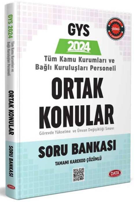 2024 Türkiye Kamu Kurumları Ve Bağlı Kuruluşları Personeli GYS ve Unvan Değişikliği Ortak Konular Soru Bankası Data Yayınları