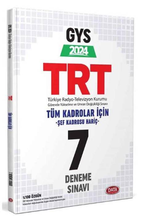Data 2024 TRT Tüm Kadrolar İçin ŞEF Kadrosu Hariç 7 Deneme Sınavı Data Yayınları