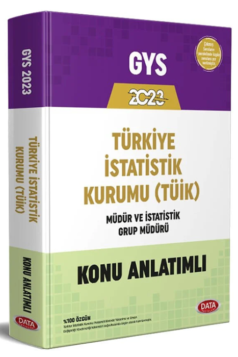 2023 GYS Türkiye İstatistik Kurumu TÜİK Müdür ve İstatistik Grup Müdürü Konu Anlatımlı Görevde Yükselme Data Yayınları