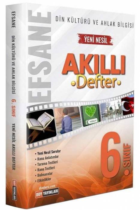 DDY 6. Sınıf Din Kültürü ve Ahlak Bilgisi Efsane Akıllı Defter DDY Yayınları