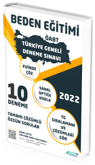 Defne Akademi 2022 ÖABT Beden Eğitimi Öğretmenliği Türkiye Geneli 10 Deneme Defne Akademi Yayınları