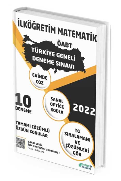Defne Akademi 2022 ÖABT İlköğretim Matematik Öğretmenliği Türkiye Geneli 10 Deneme Defne Akademi Yayınları
