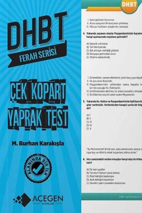 DHBT Ferah Serisi Çek-Kopart Yaprak Test Acegen Yayınları